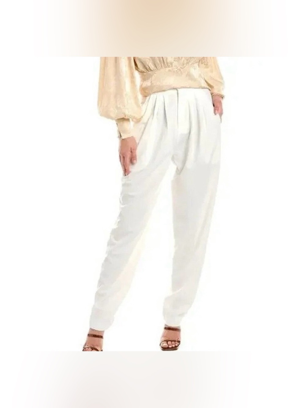 Ronny Kobo Leone Pant in Ivory Size M Clean Girl Minimalist Sophisticated Chic